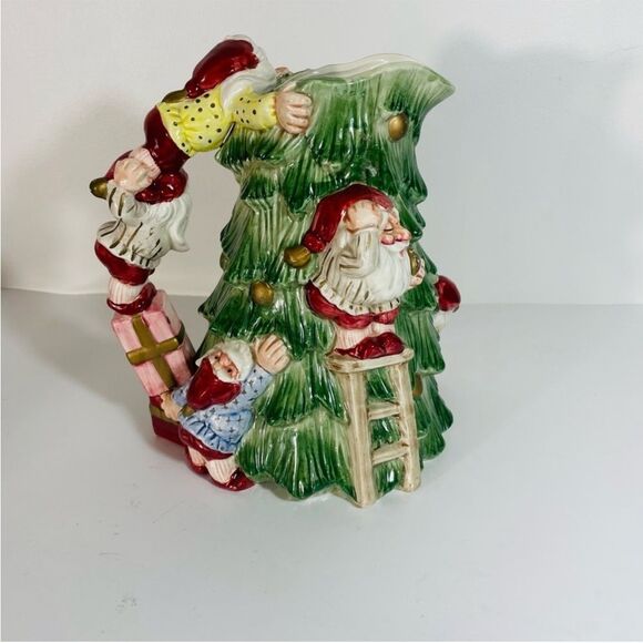 Fitz & Floyd Vintage "Old World Christmas Elves" Ceramic Trim-A-Tree 2Qt Pitcher - Picture 1 of 9
